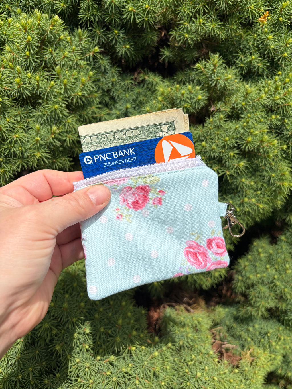 Blue Rose Wristlet