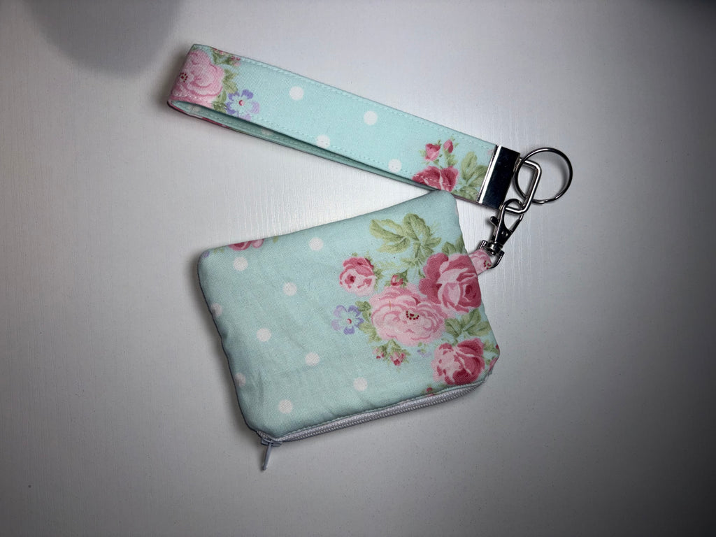 Blue Rose Wristlet
