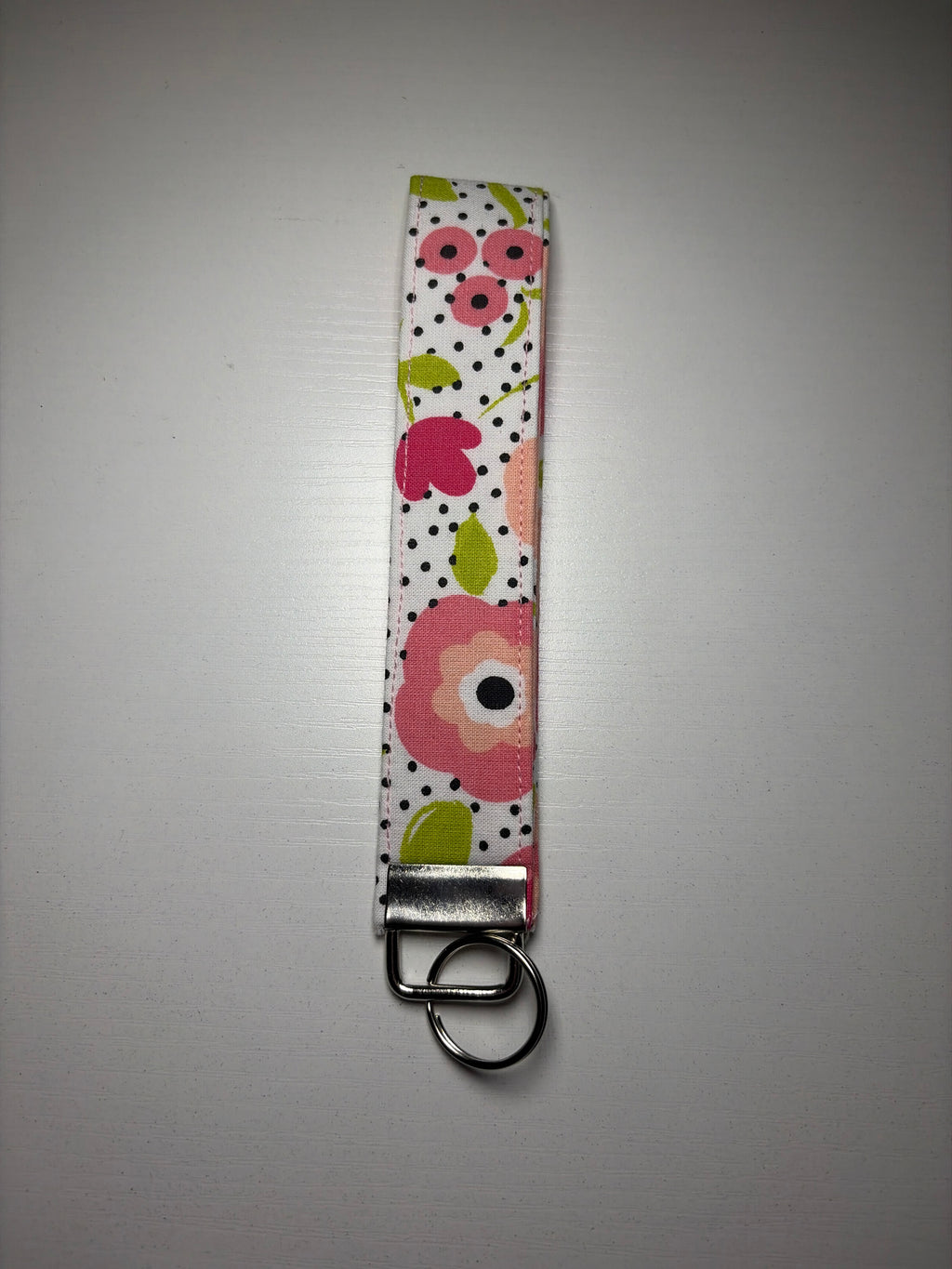 Pink flower keychain